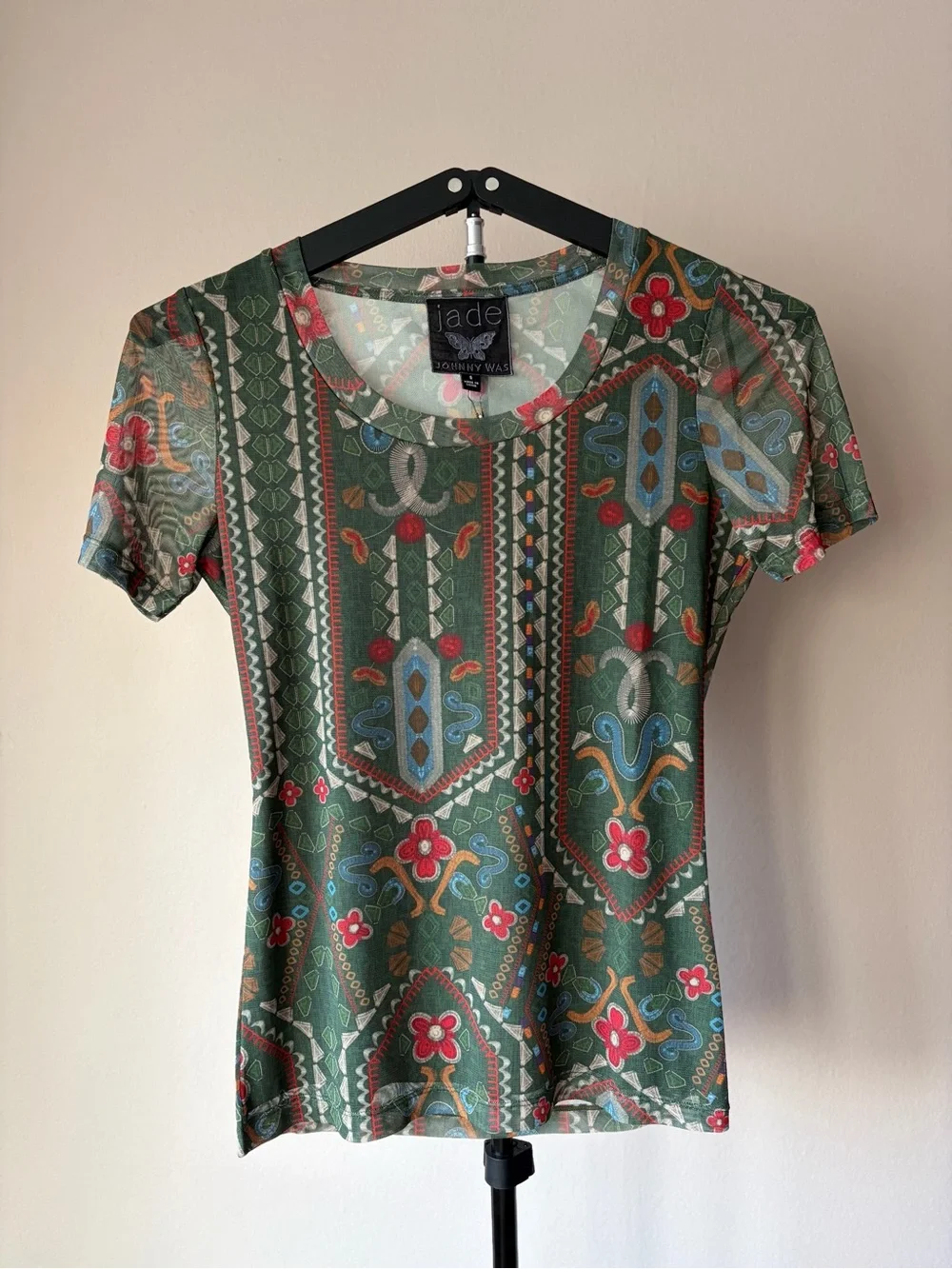 NWT Johnny Was Nanette
Floral Mesh Top | Boho Paisley
Print Short Sleeve Tee - Picture 1 of 7